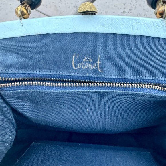 Vintage CORONET Ostrich Satchel - White/Black Handle - Excellent Condition - Picture 6 of 6